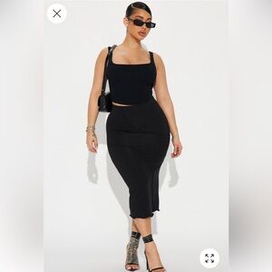 When You’re ready Black Midi Skirt